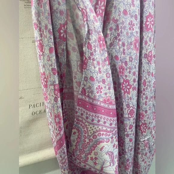 Bali Queen Jumpsuit OS Pink Color block Indian Print - Picture 5 of 10